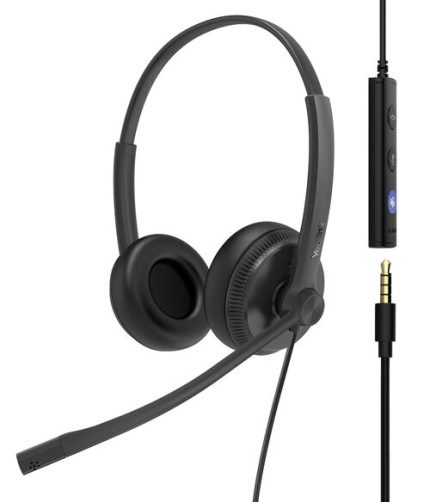 Yealink UH34 USB Headset with Mic,USB-A 3.5mm Jack Wired Headphones